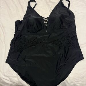 Black one piece swimsuit
